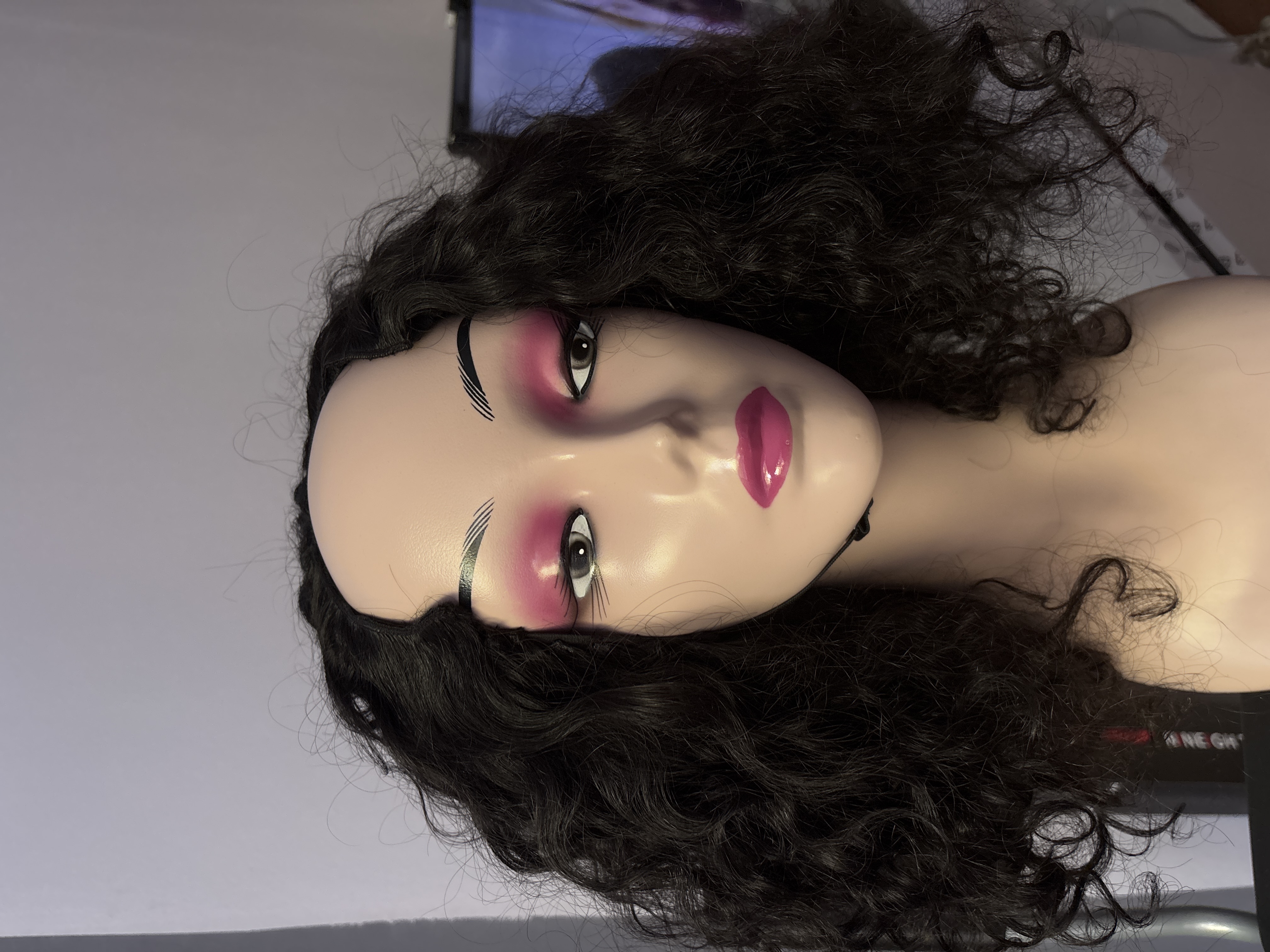 Perruque en U part natural curly 12’